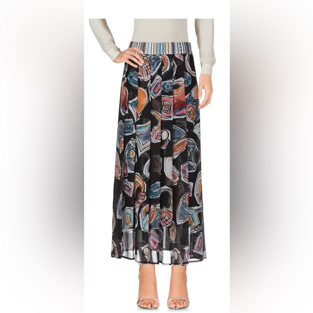 Save The Queen’s Abstract Print Maxi pleated Skirt